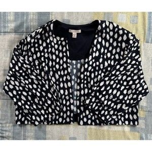 DB Established 1962 Black Crop Top Jacket Polka Dot w/ Shoulder Pads Women's 14